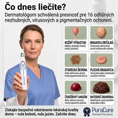 ✅PuraCure® 👩‍⚕️ 7-dňové pero na odstraňovanie kožných výrastkov a znamienok – bezbolestný a bez jaziev, profesionálny valčekový aplikátor