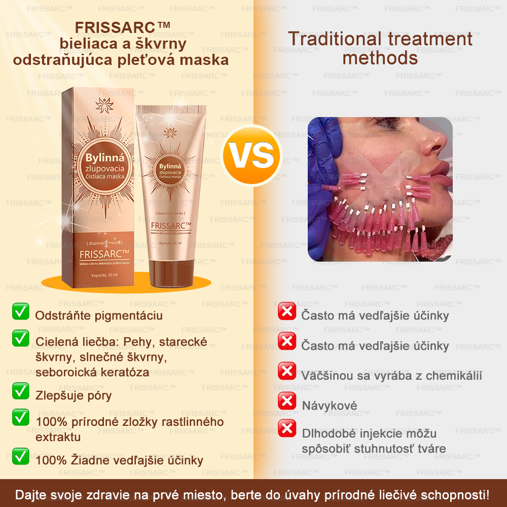 FRISSARC™ bieliaca a škvrny odstraňujúca pleťová maska – 🌿Prírodné zložky trvalo odstraňujú pigmentové škvrny, starecké škvrny, pehy a slnečné škvrny.