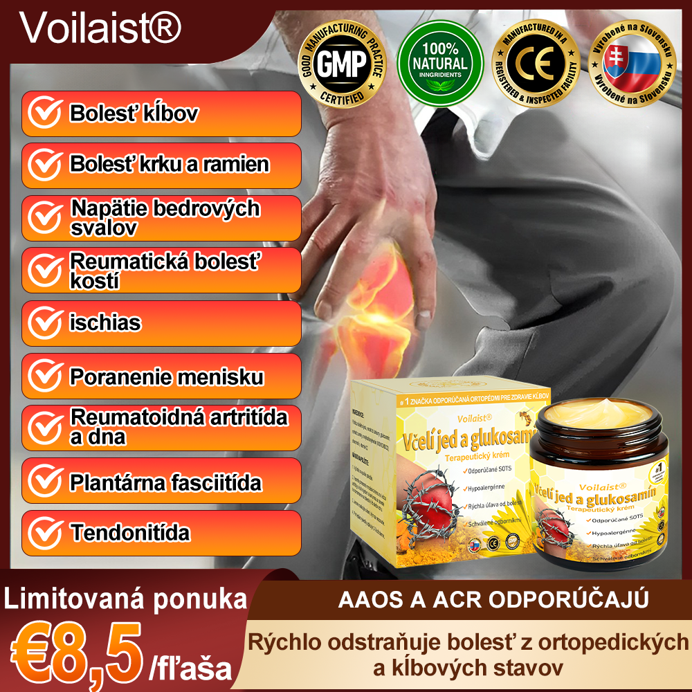 Voilaist® Terapeutický krém s včelím jedom a glukozamínom(Určené pre ľudí v strednom a staršom veku)