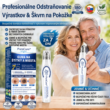 ✅PuraCure® 👩‍⚕️ 7-dňové pero na odstraňovanie kožných výrastkov a znamienok – bezbolestný a bez jaziev, profesionálny valčekový aplikátor