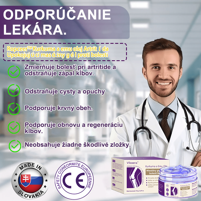 🪻Viloxera™ Kurkuma a Emu Olej Masážny gél proti bolesti kĺbov👨‍⚕️Schválené Slovenskou ortopedickou spoločnosťou (SOTS)