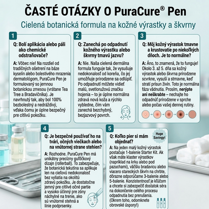 ✅PuraCure® 👩‍⚕️ 7-dňové pero na odstraňovanie kožných výrastkov a znamienok – bezbolestný a bez jaziev, profesionálny valčekový aplikátor