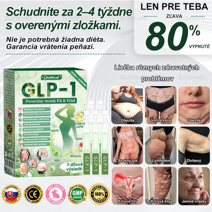 BuildLeaf® GLP-1 6-v-1 Health Solution Perorálna tekutina (Len raz denne, viditeľné zmeny už za 7 dní) Pre obezitu, kardiovaskulárne ochorenia, cukrovku, spánkové apnoe, zdravie čriev, problémy s kĺbmi a ďalšie