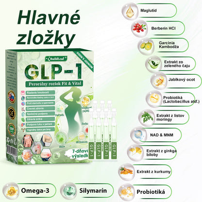 BuildLeaf® GLP-1 6-v-1 Health Solution Perorálna tekutina (Len raz denne, viditeľné zmeny už za 7 dní) Pre obezitu, kardiovaskulárne ochorenia, cukrovku, spánkové apnoe, zdravie čriev, problémy s kĺbmi a ďalšie